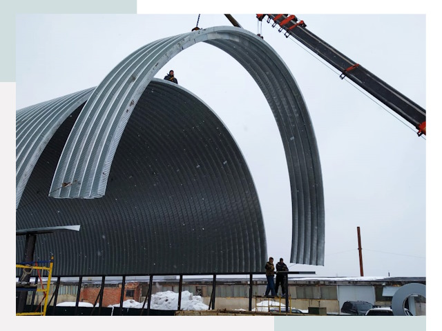 Полукруглые ангары в Азове